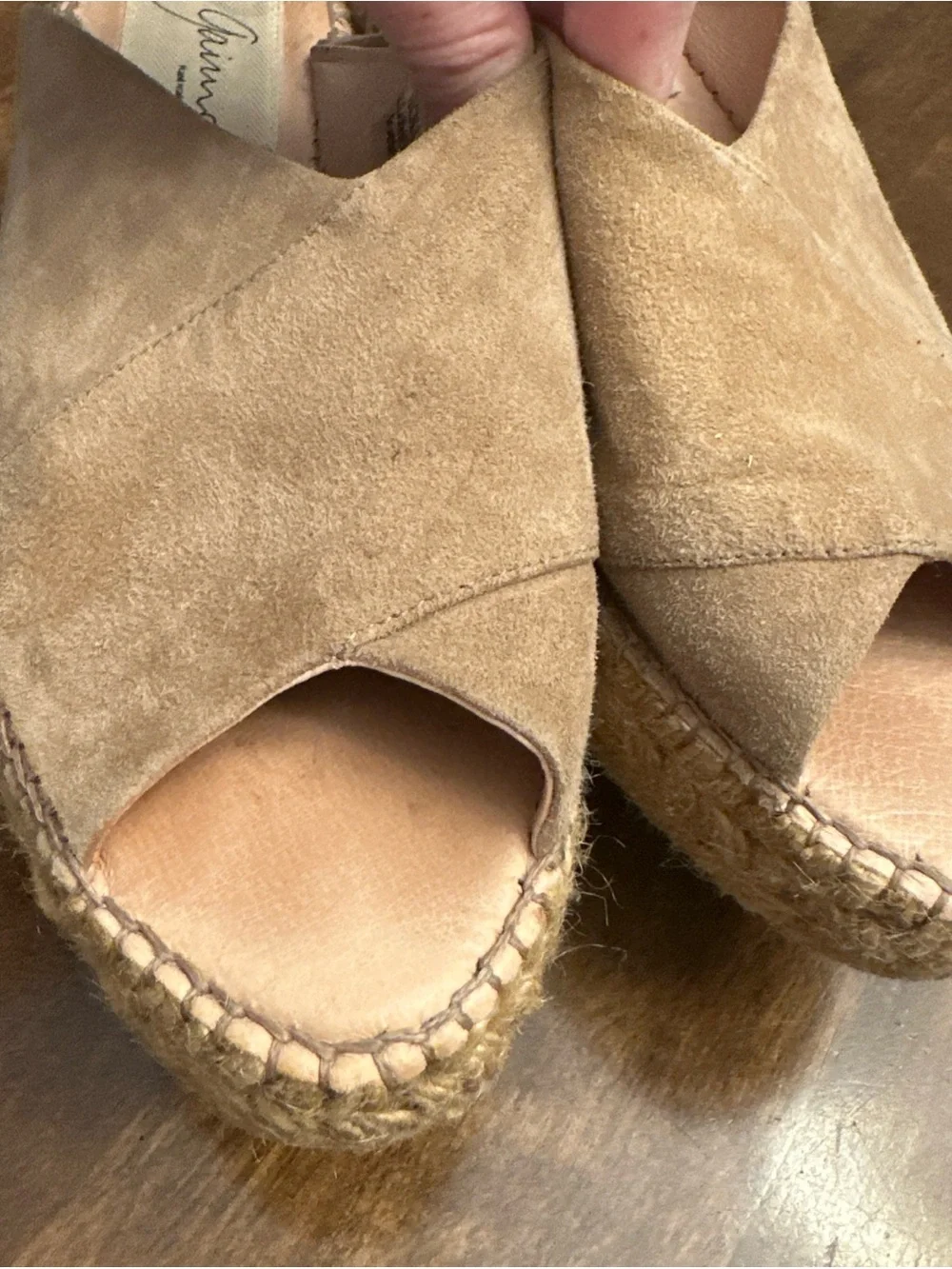 Gaimo Crossover Espadrille Leather Upper Rubber Sole Shoes Size 8 Made In Spain
